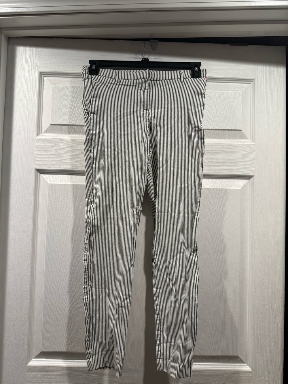 Dalia Black and White Pinstripe Trousers - Slim Tailored Fit. Size 8